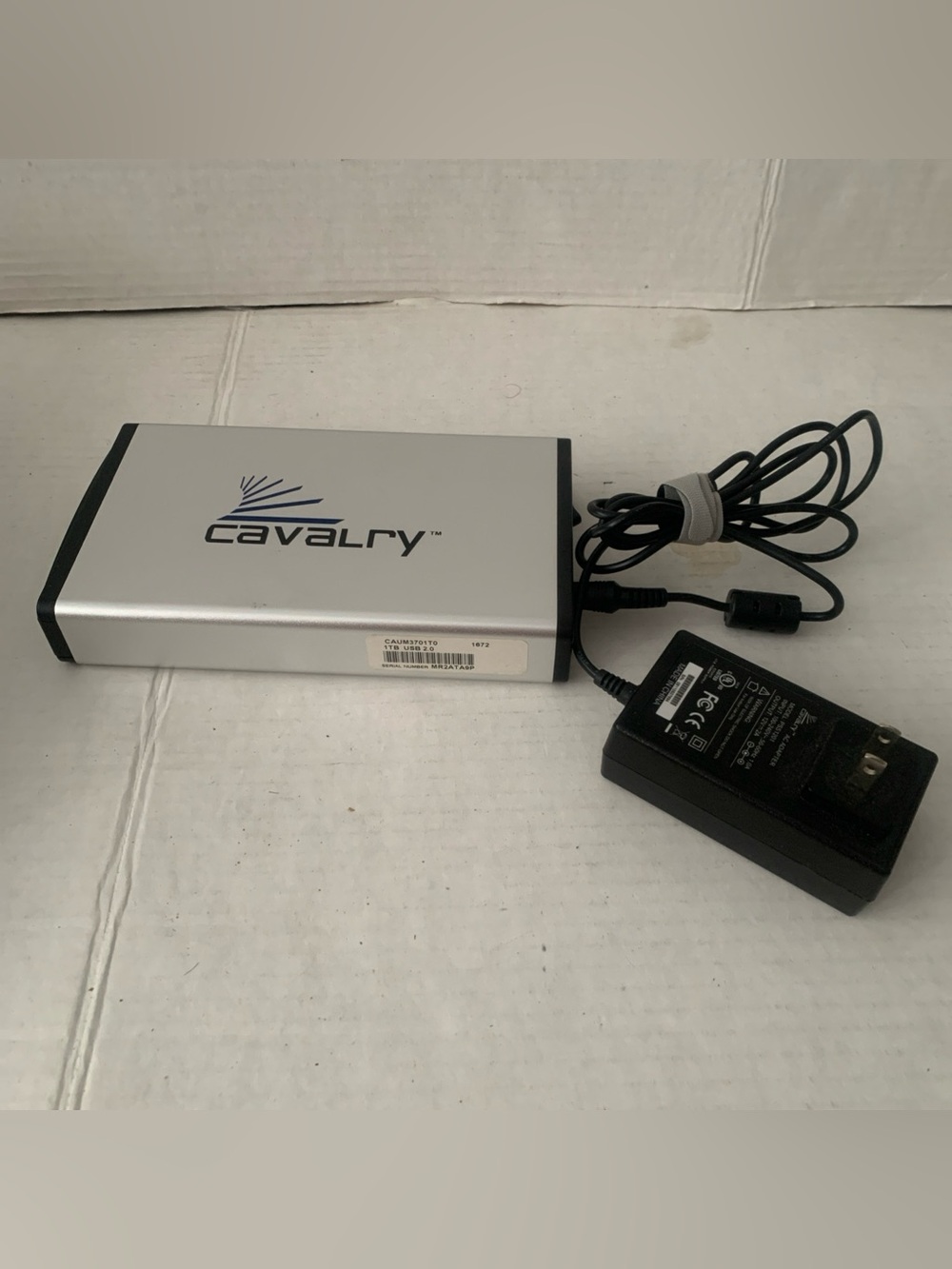 Cavalry CAUM3701T0 1TB USB 2.0 External Hard Drive With Power Cord AC Adapter